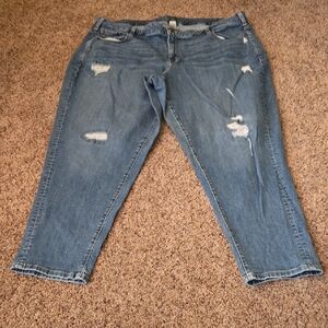 Lane Bryant Blue Distressed Boyfriend, Size 22 Jeans